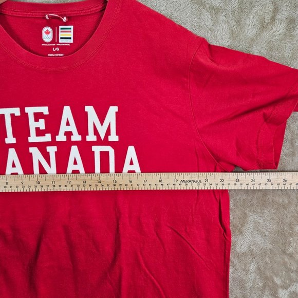 Hudson's Bay Official Olympic Team Canada T-Shirt Red Men's Size L Crew Neck - Picture 3 of 10